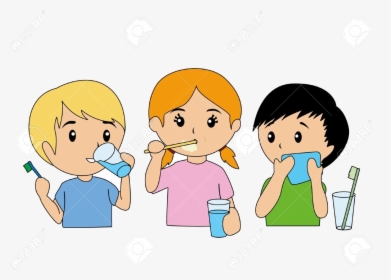 Brush Teeth Children Brushing Clipart Transparent Png - Brushing Teeth Clipart, Png Download, Free Download