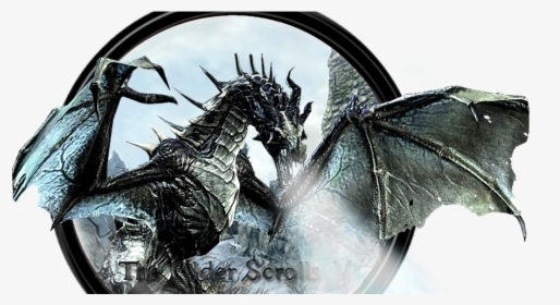 The Elder Scrolls 5 Skyrim Pc Game Full Version - Transparent Skyrim Dragon Png, Png Download, Free Download