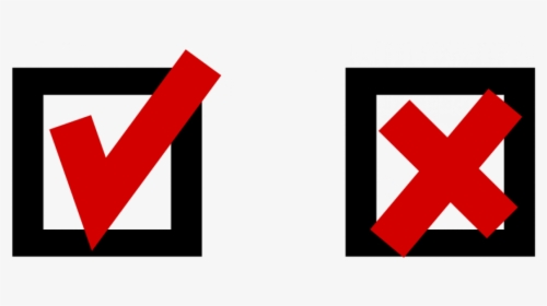 Tick And Cross Checkbox Vector Llustration - Cross In A Box, HD Png Download, Free Download