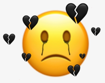 #freetoedit #sticker #emoji #sad #broken #black #mood - Heart Broken Sad Emoji, HD Png Download, Free Download