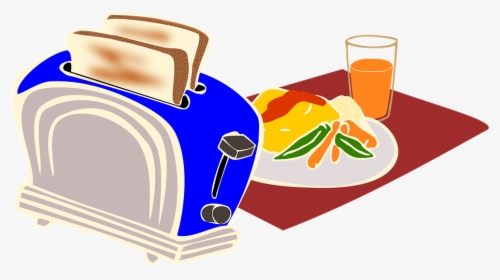 Breakfast, Toaster, Bread, Omelette, Kitchen - Breakfast Illustration Png, Transparent Png, Free Download