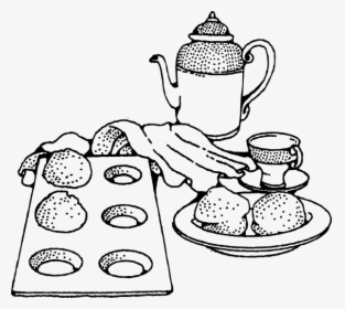 Coffee And Rolls Breakfast Svg Clip Arts - Breakfast Clip Art Free Black And White, HD Png Download, Free Download