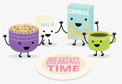 Breakfast Brunch Milk Corn Flakes - Breakfast Time Breakfast Cartoon, HD Png Download, Free Download