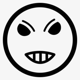 Angry Emoticon - Enfadado Emoticon Black And White Png, Transparent Png, Free Download