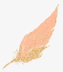 Feathers Feather Pastel Golden Gold Rosegold Glitter - Necklace, HD Png Download, Free Download