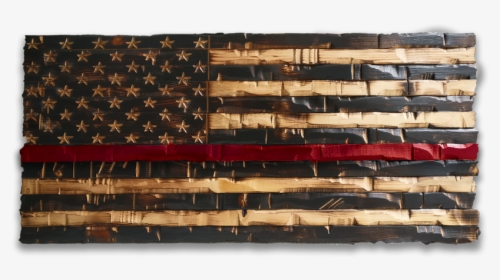 Wood Thin Red Line Flag - Plywood, HD Png Download, Free Download