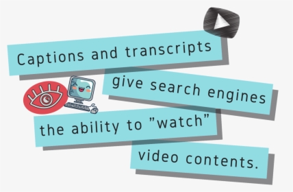 Captions And Transcripts Give Search Engines The Ability - Graphic Design, HD Png Download, Free Download