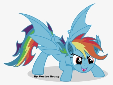 Rainbow Bat By Vector-brony - Mlp Rainbow Dash Bat, HD Png Download, Free Download
