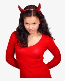 Young Woman Wearing Devil Costume Png Image - Girl, Transparent Png, Free Download