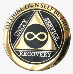 Infinity Eternal Aa Medallion Elegant Black Gold Alcoholics - Chaveiro Do Alcoolicos Anonimos, HD Png Download, Free Download