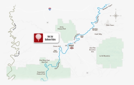 Hot Air Ballooning Map For Moab, Utah - Map, HD Png Download, Free Download