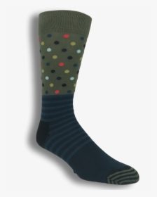Green And Blue Stripes & Dots Socks By Happy Socks - Sock, HD Png Download, Free Download