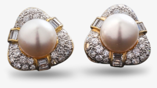 South Sea Pearl And Diamond Earrings, HD Png Download, Free Download