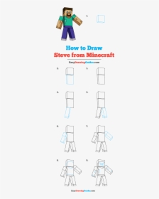 How To Draw Steve From Minecraft - Step By Step Minecraft Drawing, HD Png Download, Free Download
