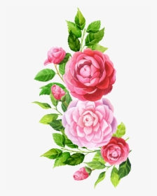 Hand Painted Pink Flower Png Transparent - Hand Painted Flowers Png, Png Download, Free Download