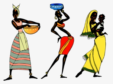 Woman Ethic African - African Drawings Of People, HD Png Download, Free Download
