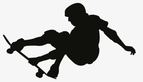 Skateboarding Trick Clip Art - Skateboard Silhouette Vector Free, HD Png Download, Free Download