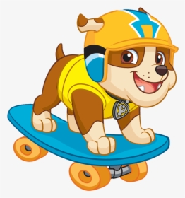 Rubble Play Skate Board Paw Patrol Clipart Png - Paw Patrol Rubble Skateboard, Transparent Png, Free Download