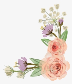 Flower Rose Clip Art - Transparent Free Flower Border Clip Art, HD Png Download, Free Download