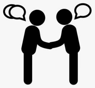 Standing Persons Salutation Talking One To Each Other - Two People Talking Icon Png, Transparent Png, Free Download