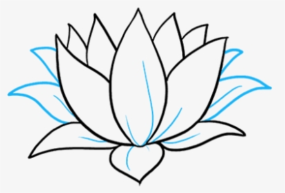 How To Draw Lotus Flower - Water Lily Drawing Simple, HD Png Download, Free Download