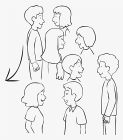 Group Of People Talking In Pairs As Part Of Active - Group People Talking Drawing, HD Png Download, Free Download