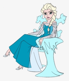 Elsa Frozen Clipart Sitting In Chair Transparent Png - Frozen Elsa Sitting, Png Download, Free Download
