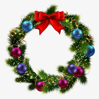 Christmas Wreath Transparent Background, HD Png Download, Free Download