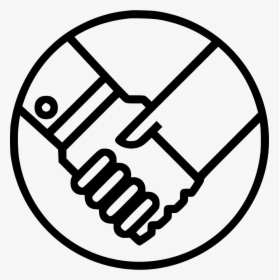 Handshake Hand Deal Agree Agreement Contract - Handshake Icon Black Png Circle, Transparent Png, Free Download