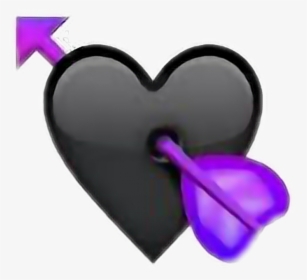 Black Heart Png -transparent Black Heart Emoji , Png - Purple And Black Heart, Png Download, Free Download