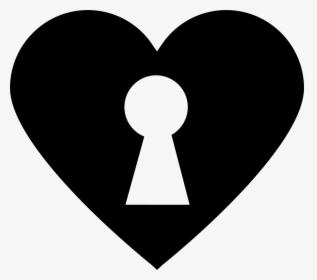 Keyhole In Black Heart - Heart Keyhole Png, Transparent Png, Free Download