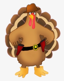 Happy Thanksgiving Clipart - Cartoon Turkey Sheriff, HD Png Download, Free Download
