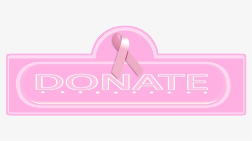 Donate, Pink, Ribbon, Sign, Symbol, Header, Revenue - Graphic Design, HD Png Download, Free Download