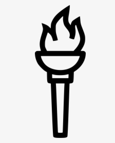 Torch Transparent Old Style Olympic Torch Clipart Black - Olympic Torch Black And White, HD Png Download, Free Download