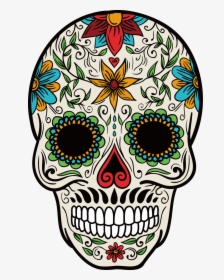 Cuisine Mexican Skull Mexico Color Calavera La Clipart - Day Of The Dead Mexico Skull, HD Png Download, Free Download