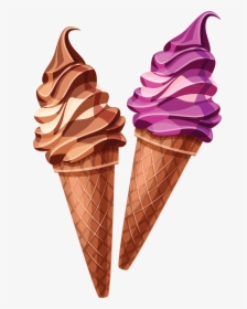 Purple And Brown Ice Cream Cones Png Image - Ice Cream Clipart Hd, Transparent Png, Free Download