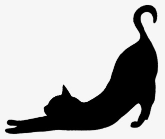 Black Cat Silhouette Kitten Clip Art - Transparent Background Black Cat Clipart, HD Png Download, Free Download