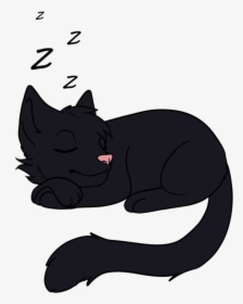 Sleeping Cat Png - Cartoon Sleeping Black Cat, Transparent Png, Free Download