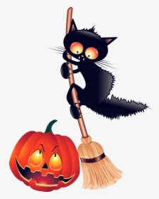 Halloween Black Cat Clipart At Getdrawings - Spooky Cat Pictures Halloween, HD Png Download, Free Download