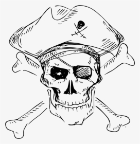 Piracy Skull And Crossbones Stock Photography Human - Drawing Of Pirate Flag, HD Png Download, Free Download