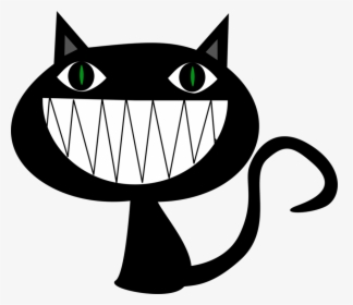Carnivoran,artwork,black Cat - Smiling Black Cat Cartoon, HD Png Download, Free Download