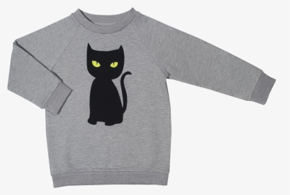Little Man Happy Black Cat Basic Sweater - Black Cat, HD Png Download, Free Download