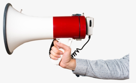 Hand Of Man Holding Shouting By Megaphone - Hand Holding Megaphone Png, Transparent Png, Free Download