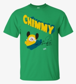 Fan Chimmy Jimin Bt21 T Shirt Kpop Bts Green Short - Stranger Things Dustin Shirt, HD Png Download, Free Download