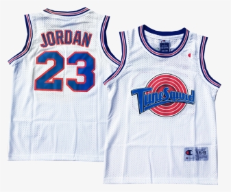 Nba Jerseys Chicago Bulls 23 Michael Jordan White Tune - Tune Squad Jordan Jersey, HD Png Download, Free Download