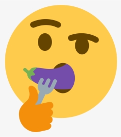 Eating Eggplant Emoji , Png Download - Emoji With Gun In Mouth, Transparent Png, Free Download