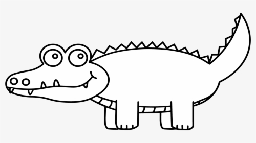Crocodile Black And White Png - Crocodile Clip Art Black And White, Transparent Png, Free Download