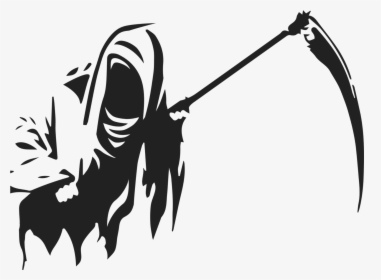 Death Logo Silhouette White - Black And White Reaper, HD Png Download, Free Download