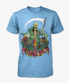 Reaper On Light Blue Tee - Mastodon Reaper Shirt, HD Png Download, Free Download