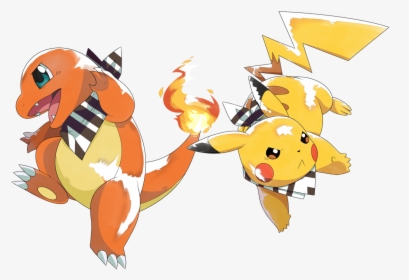 Charmander And Pikachu Png, Transparent Png, Free Download